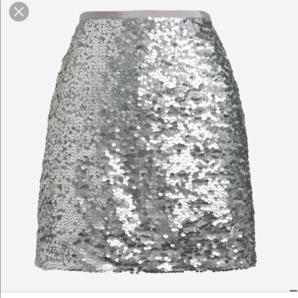 Silver sequins j.crew skirt NWT
